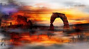 Bold Red Rock Landscape of Arches National Park Digital Art by Ella Winters