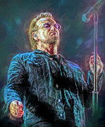 Bono U2 Mixed Media by Mal Bray