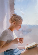 Book and Tea Painting by Gary Arnold
