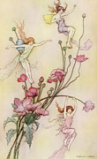 Book of Fairy Poetry 1920 Three spirits mad with joy Drawing by Warwick Goble