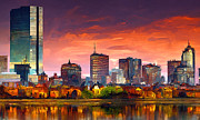 Boston Skyline, 03 Painting by AM FineArtPrints Boston Skyline, 03 Painting by AM FineArtPrints