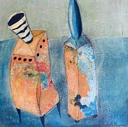 Bottle Couple Painting by Beth Hanson