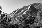 Boulder Colorado Flatirons On Green Mountain - Black And White Edition Photograph by Gregory Ballos