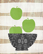 Bowl Of Green Apples 2- Art by Linda Woods Mixed Media by Linda Woods