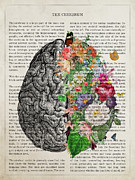 Brain Art Flower Anatomy Print, Psychology, Neurologist gift, Psychologist Gift Idea, Medical Poster Digital Art by Aged Pixel