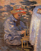 Breakfast in the Garden, by Claude Monet, 1872, detail of little boy Painting by Claude Monet