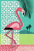 Breeze Block Flamingo 1 Digital Art by Diane Dempsey