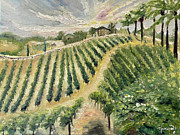 Brendas View at Lorenzi Estate Winery in Temecula Painting by Roxy Rich