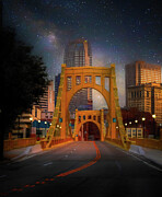 Bridge In Pittsburgh At Night Painting by Dan Sproul