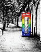 British Telephone Box in Pride Colors - London Calling Digital Art by Mark Tisdale