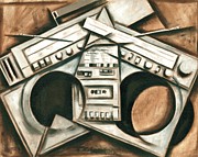 Vintage Boombox Stereo Art Print Painting by Tommervik