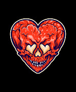 Broken Heart Scary Valentine cartoon heart Digital Art by Norman W