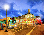 Brookline At Dusk - Coolidge Corner - Greater Boston Digital Art by Mark Tisdale