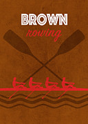 Brown University College Rowing Sports Vintage Poster Mixed Media by Design Turnpike