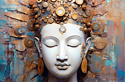 Buddha Boho wall art 10 Painting by Mark Ashkenazi