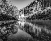 Buffalo River and Roark Bluff at Sunrise - Black and White Photograph by Gregory Ballos Buffalo River and Roark Bluff at Sunrise - Black and White Photograph by Gregory Ballos