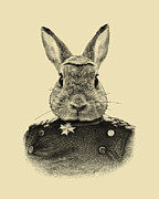 Bunny portrait collage Digital Art by Madame Memento