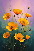 Buttercups Wall Art Floral Oil Painting Digital Art by Vintage Wall Art