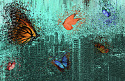 Butterflies over the City Mixed Media by Alex Mir Butterflies over the City Mixed Media by Alex Mir