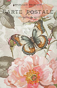 Butterfly Floral Postcard Mixed Media by Tina LeCour Butterfly Floral Postcard Mixed Media by Tina LeCour