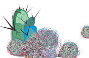 Cacti Tumble Weed Meet Two Digital Art by Ted Clifton Cacti Tumble Weed Meet Two Digital Art by Ted Clifton