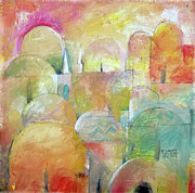 Cairo at Sunset Painting by Elhamy Naguib