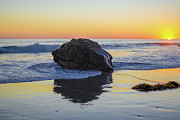 California Beach Sunset with Rock Reflection Photograph by Matthew DeGrushe California Beach Sunset with Rock Reflection Photograph by Matthew DeGrushe