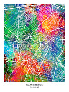 Cambridge England City Map #85 Digital Art by Michael Tompsett