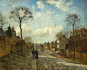 Camille Pissarro / 'The Street in Louveciennes', 1872, Oil on canvas, 63 x 73,5 cm. Painting by Camille Pissarro -1830-1903-