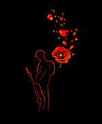 Canada Remembrance Day Red Poppy Lest We Forget Digital Art by Fancylife