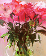 Canopy of Peonies light Painting by Roxanne Dyer