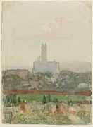 Canterbury Cathedral 1889 Childe Hassam Painting by MotionAge Designs