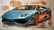 Car 3269 Lamborghini Huracan Drawing by Clark Leffler