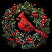 Cardinal Elegance Painting by Lourry Legarde Cardinal Elegance Painting by Lourry Legarde