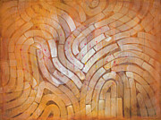 Careful Where You Stand, In Orange Painting by Petra Rau