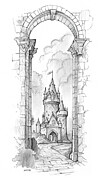 Castle 25FEB25 Drawing by Greg Joens Castle 25FEB25 Drawing by Greg Joens