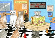 Cat 522 funny bathroom art Painting by Lucie Dumas Cat 522 funny bathroom art Painting by Lucie Dumas