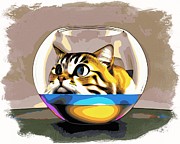 Cat in the Fishbowl Ai Art by AI Digital Cat in the Fishbowl Ai Art by AI Digital