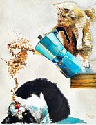 Catfeinated Painting by Merana Cadorette