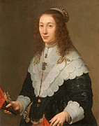 Catharina van Well, Wife of Guilliaam van Bleyswijk Painting by Gerard van der Kuijl