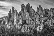 Cathedral Spires Along The Black Hills Needles Highway - Black and White Photograph by Gregory Ballos Cathedral Spires Along The Black Hills Needles Highway - Black and White Photograph by Gregory Ballos
