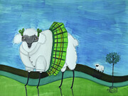 Catholic School Sheep  Painting by Jo Potocki