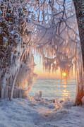Cave point Ice Photograph by Paul Schultz