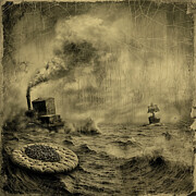 Caviar on Cracker on the Ocean DAY 28 Digital Art by Yo Pedro
