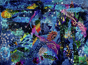 Celestial Conversations Mixed Media by Deborah Cherrin