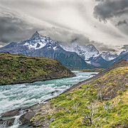 Cerro Paine Grande view from the surroundings of the Salto Grande Photograph by Henri Leduc