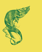 Chameleon In Green And Yellow Digital Art by Madame Memento