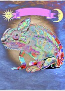 Chameleon pop art poster Digital Art by Christina Fairhead Art and Merch