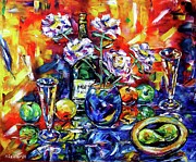 Champagne Breakfast Painting by Mirek Kuzniar