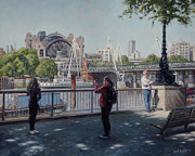 Charing Cross bridge over the Thames in London Painting by Martin Davey